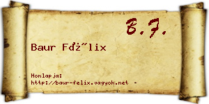 Baur Félix névjegykártya